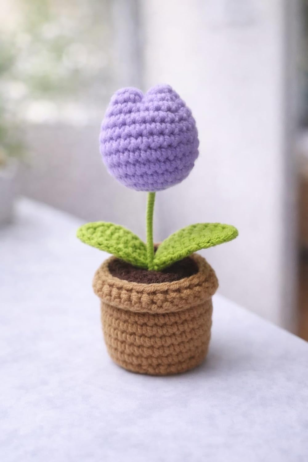 Crocheto Handmade Crochet Tulip Plant in Pot