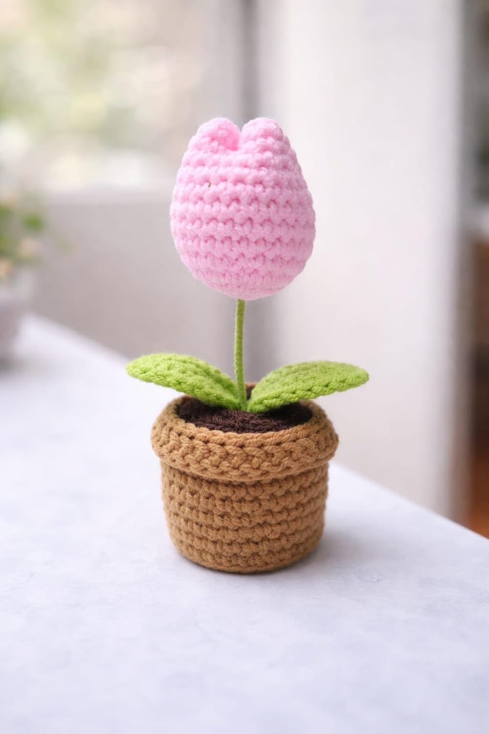 Crocheto Handmade Crochet Tulip Plant in Pot