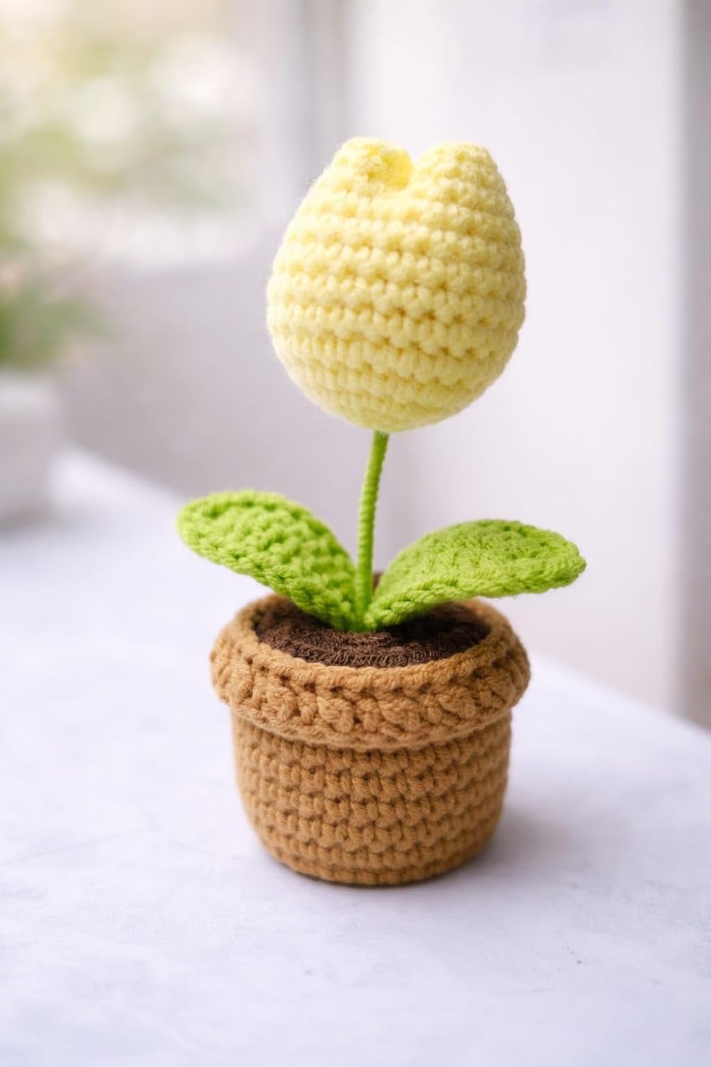 Crocheto Handmade Crochet Tulip Plant in Pot